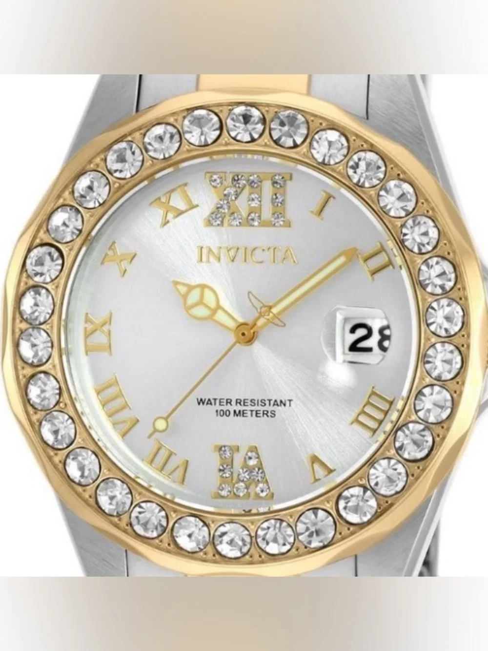 NEW Invicta Pro Diver Women's Watch - 38mm, Steel/Gold. Crystal Bezel.